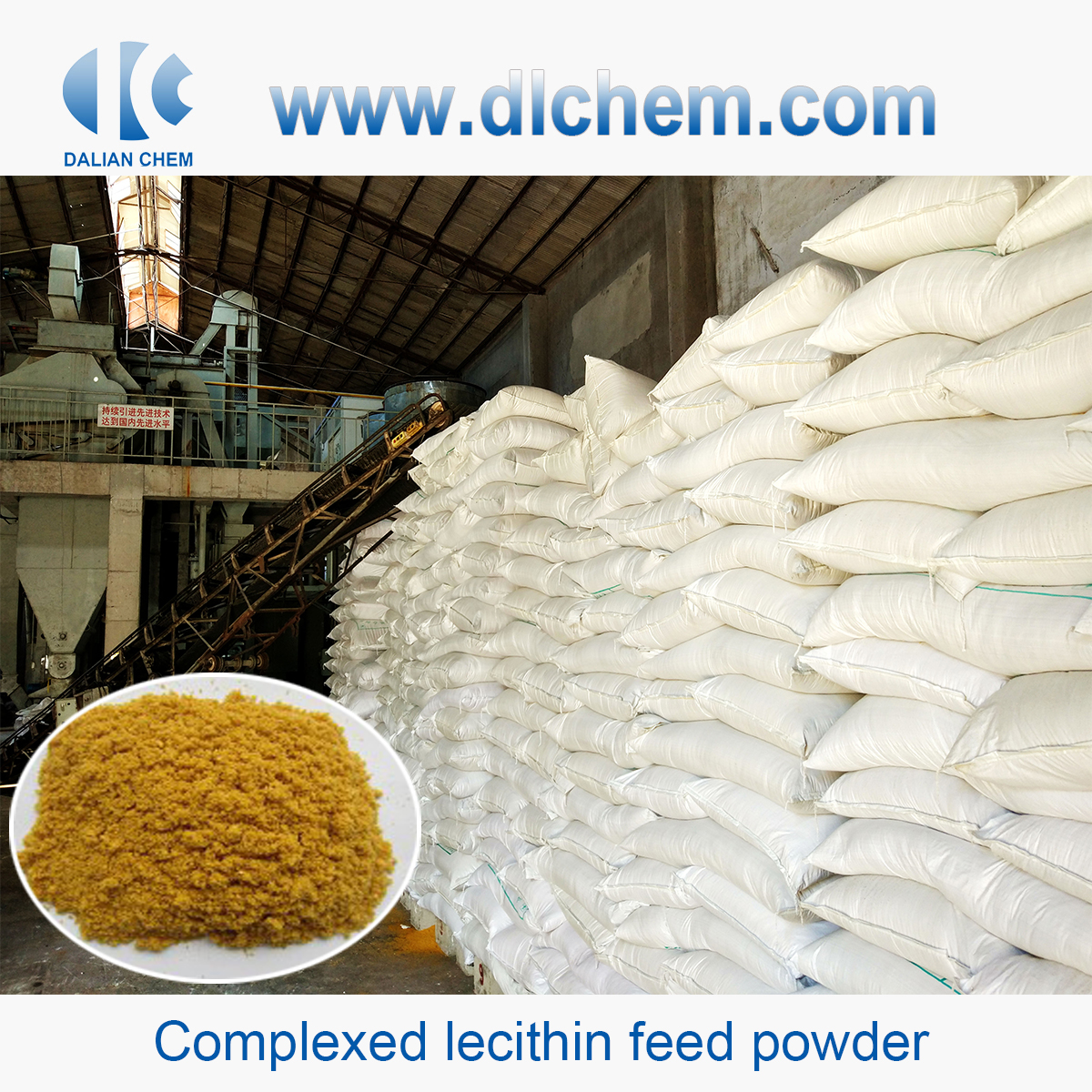 Complexed lecithin feed powder
